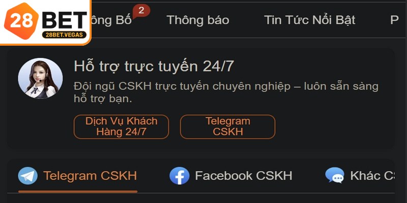 Dịch vụ hỗ trợ khách hàng tại nhà cái luôn sẵn sàng 24/7